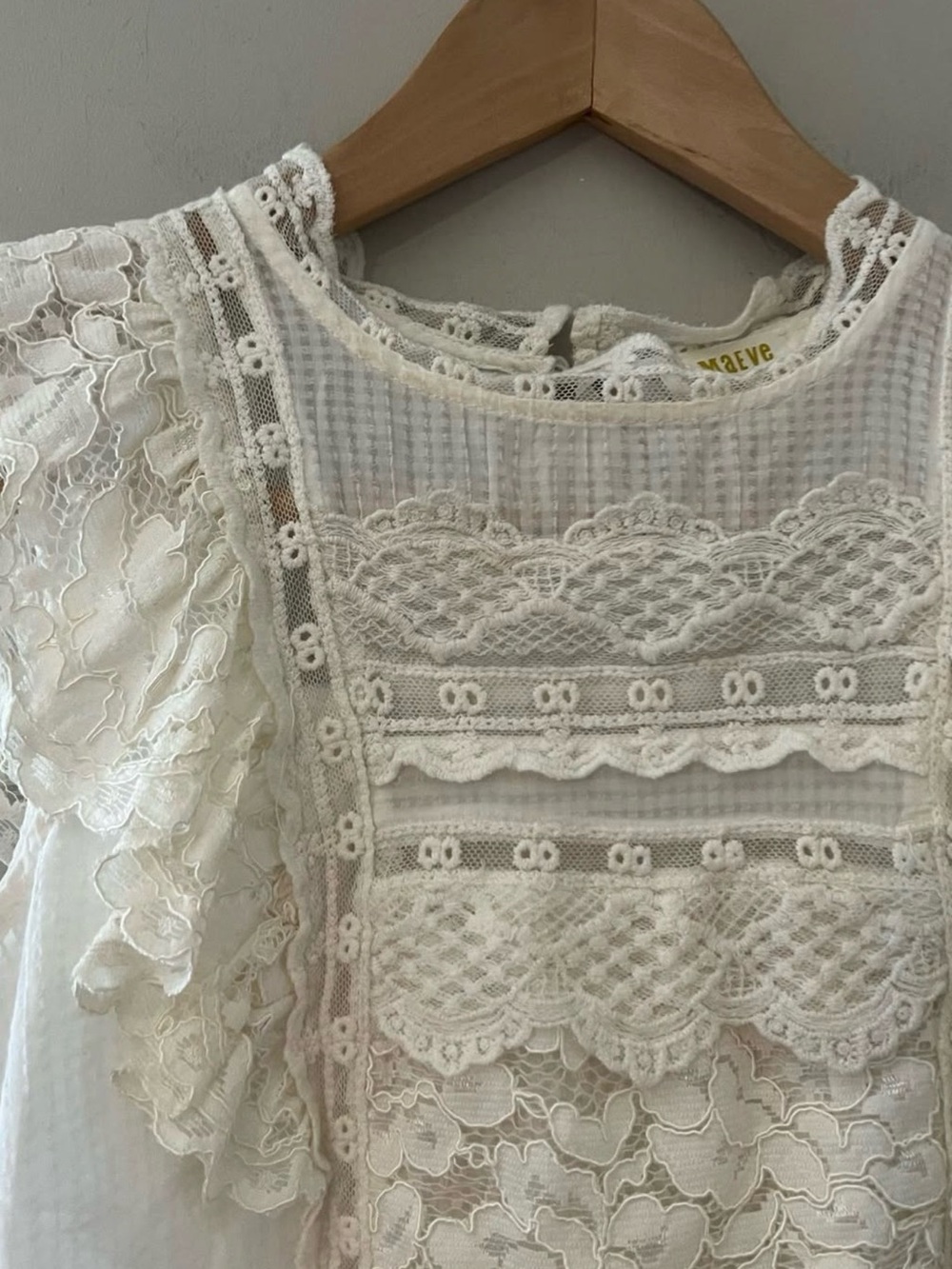 Anthropologie x Maeve Victoria Blouse white lace sleeveless - Picture 6 of 7